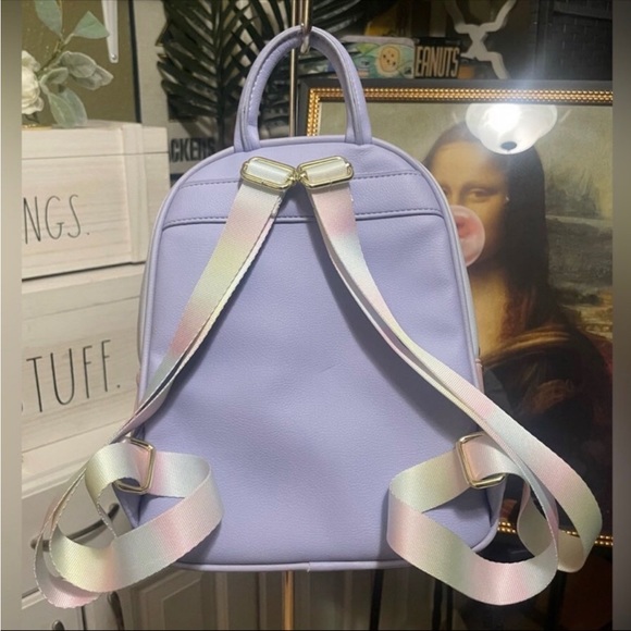 ✨ NWOT Betsey Johnson Luv Bag Lula Quilted Backpack Purse Pastel Rainbow ✨ - Picture 9 of 9